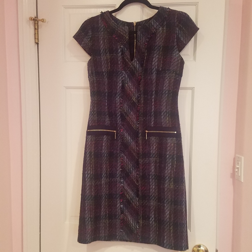 Karl Lagerfeld Paris Navy Tweed Dress